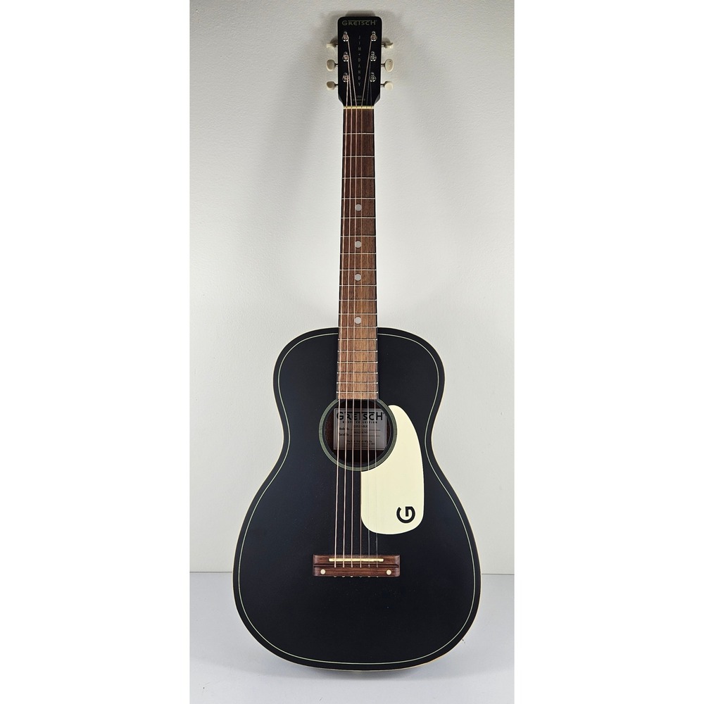 Gretsch G9520 Jim Dandy Travel Parlor Flat Top Acoustic Guitar Matte Black Bag